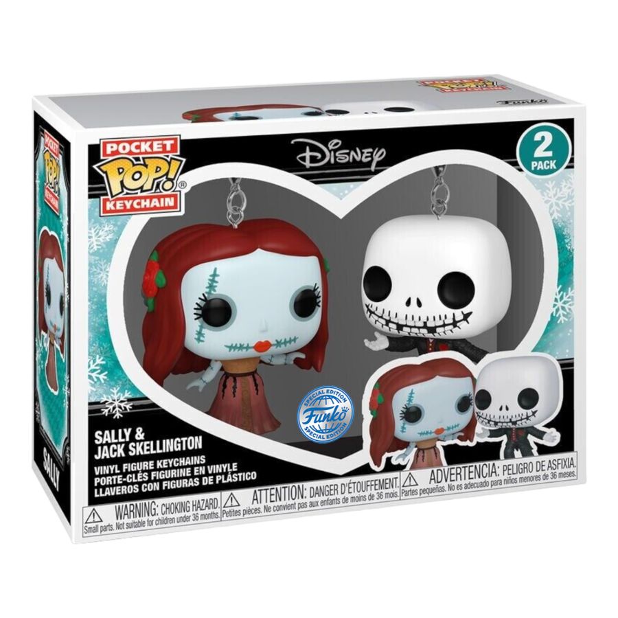 Nightmare Before Christmas - Holiday Jack & Sally US Exclusive Pop! Keychain 2-Pack