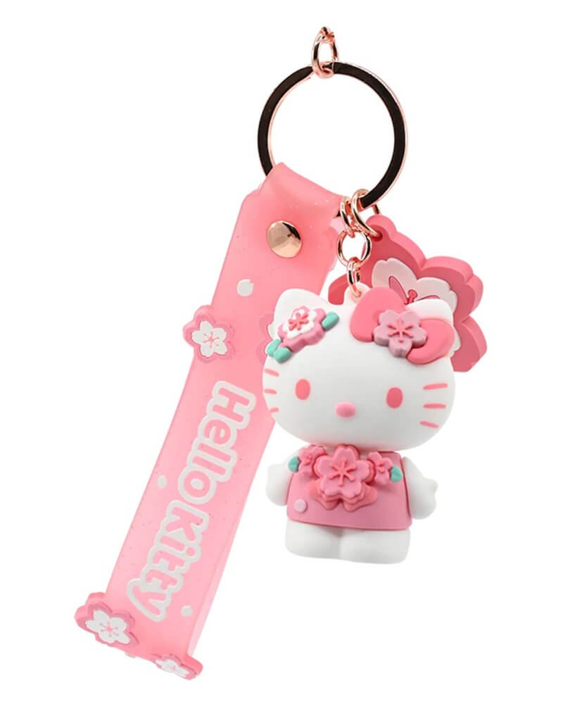HELLO KITTY - Keychain w/hand strap - Sakura