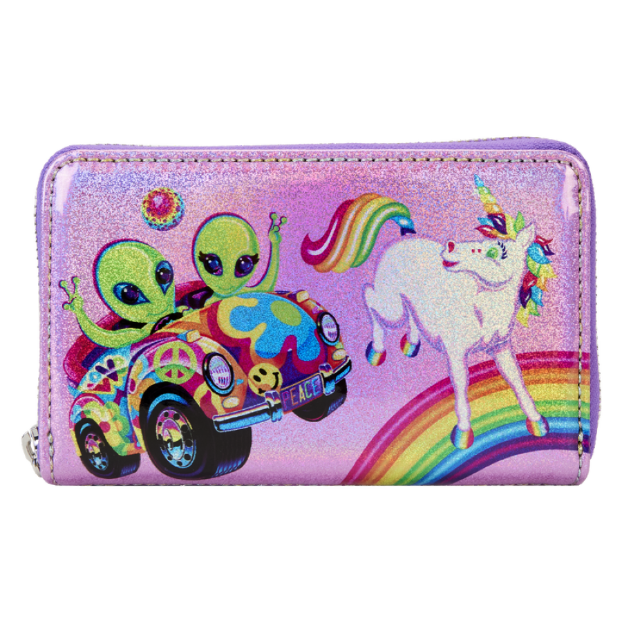 Lisa Frank: Cosmic Alien Ride Loungefly Zip Around Wallet
