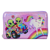 Loungefly Lisa Frank - Holographic Glitter Color Block Zip Around Wallet
