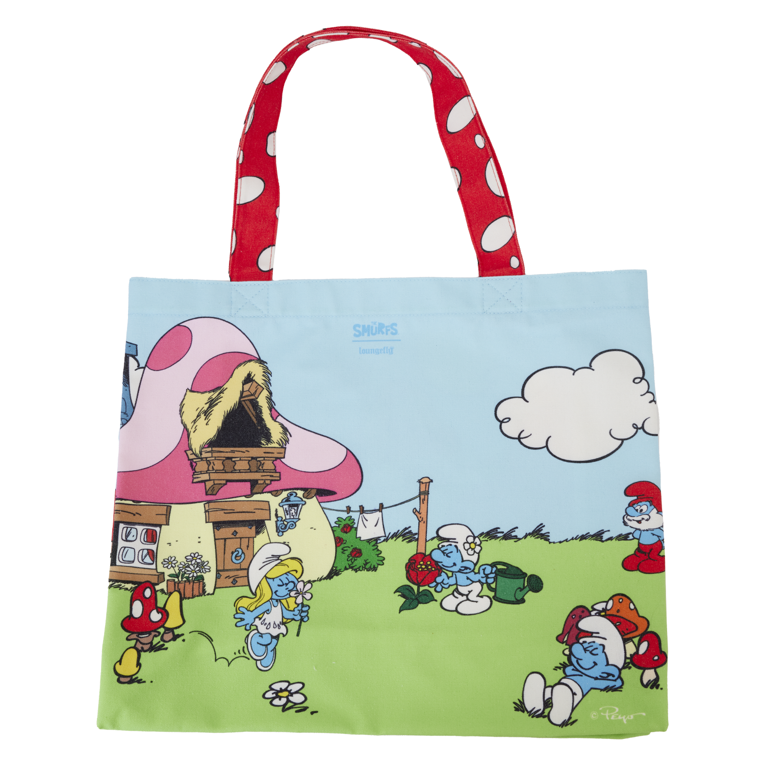 Loungefly Smurfs - Village Life Canvas Tote