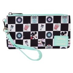 Loungefly Disney - Mickey & Minnie Date Diner AOP Nylon Wristlet