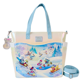 Loungefly Mickey & Friends - Winter Wonderland Scene Convertible Tote