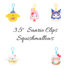 FULL Set of 5 Clips - 3.5" Clips Hello Kitty & Friends TROPICAL SQUISHMALLOW