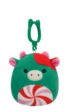 RUBEN Candy Cane Cow - 3.5" CLIP Holiday Squishmallow Plush