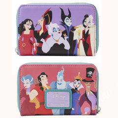Loungefly Disney Villains - Color Block Zip Around Purse