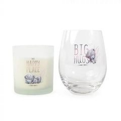Me to You - Life's A Beach: Candle & Stemless Wine Glass Gift Set