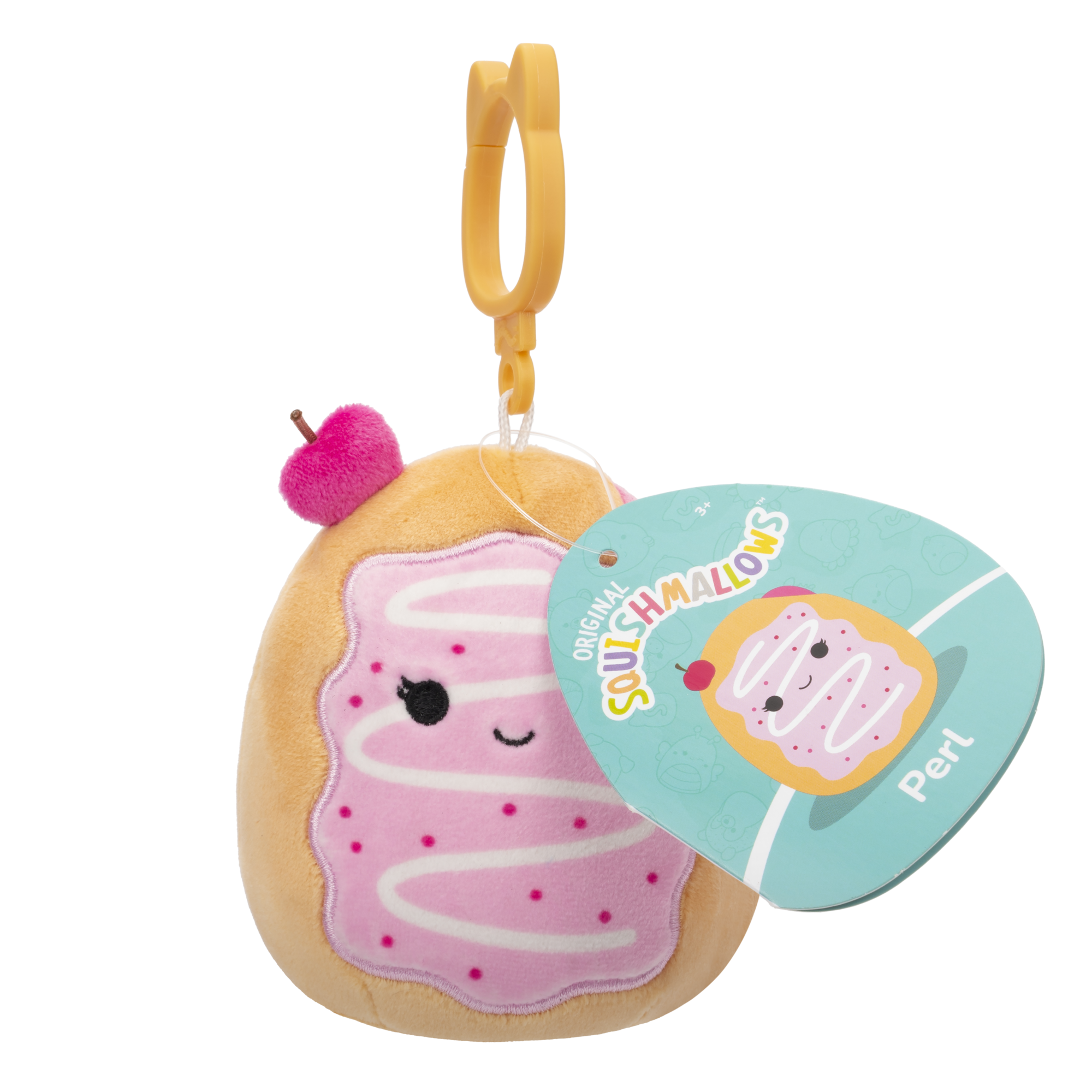 PERL Pink Cherry Toaster Pastry -   3.5" Clips-Ons SQUISHMALLOWS (NEW CLIP DESIGN)