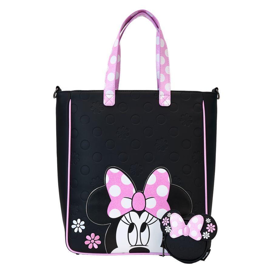 Loungefly Disney - Minnie Floral Rock the Dots Tote Bag with Coin Bag