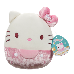 PINK - 8" HELLO KITTY 50Th VELVET Bows - SANRIO SQUISHMALLOWS