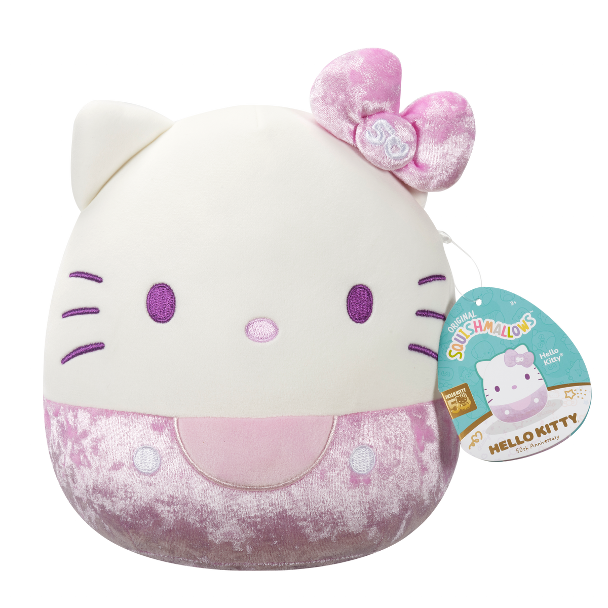 PURPLE - 8" HELLO KITTY 50Th VELVET Bows - SANRIO SQUISHMALLOWS