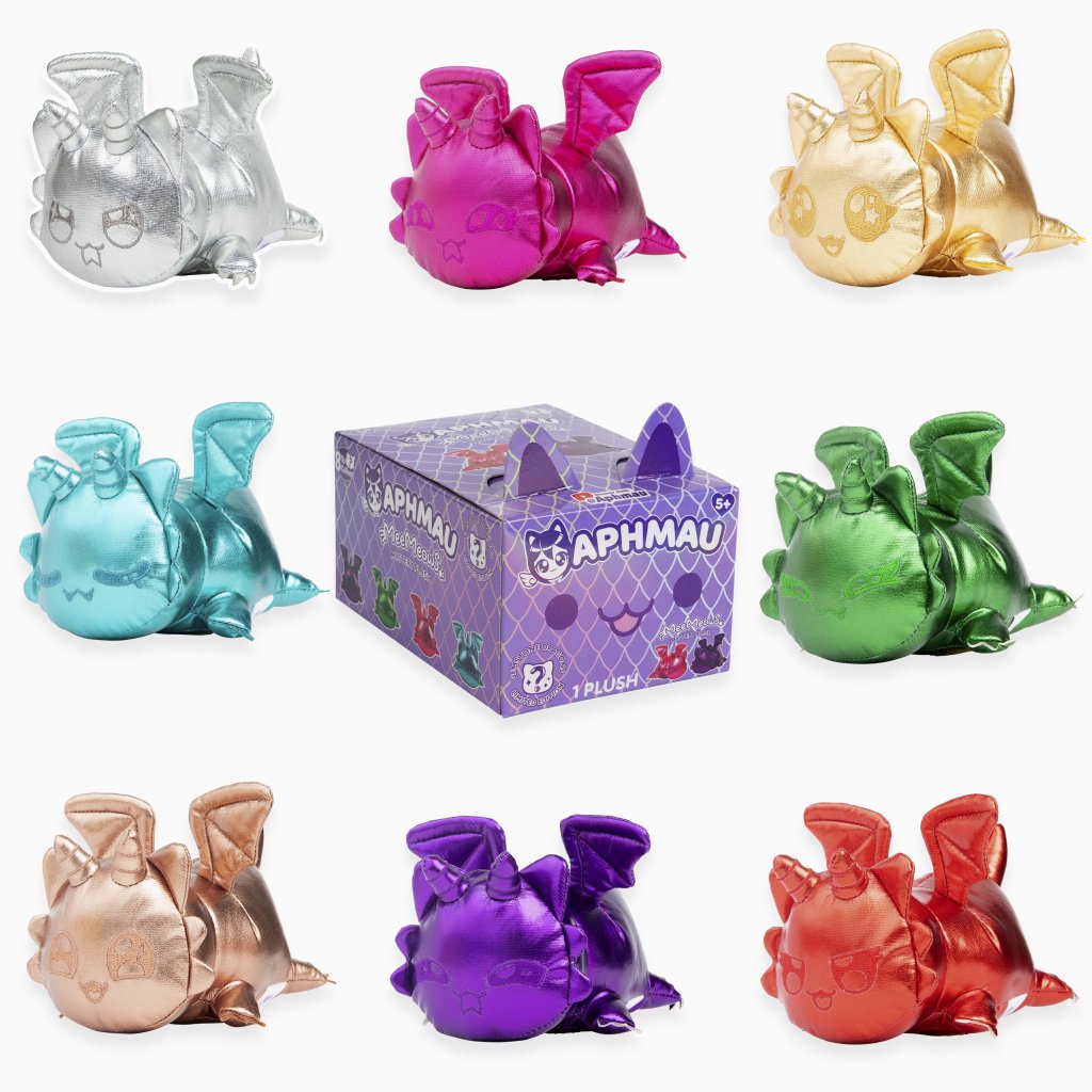 (WHOLE BOX (9) Unopened ) Aphmau 6" Mystery MeeMeows Plush - DRAGON