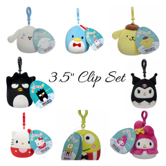 FULL Set of 8 Clips - 3.5" Clips Hello Kitty & Friends SQUISHMALLOW