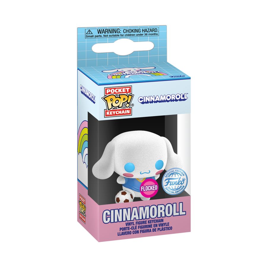 Sanrio - Cinnamoroll (with Soccer Ball) US Exclusive Flocked Pop! Keychain