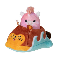 Pig in Brown Boat - Squishville Mini Squishmallow in Vehicle