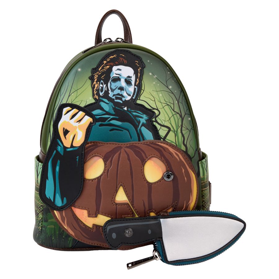 Loungefly Halloween - Michael Myers Pumpkin Glow Mini Backpack (with Coin Bag)