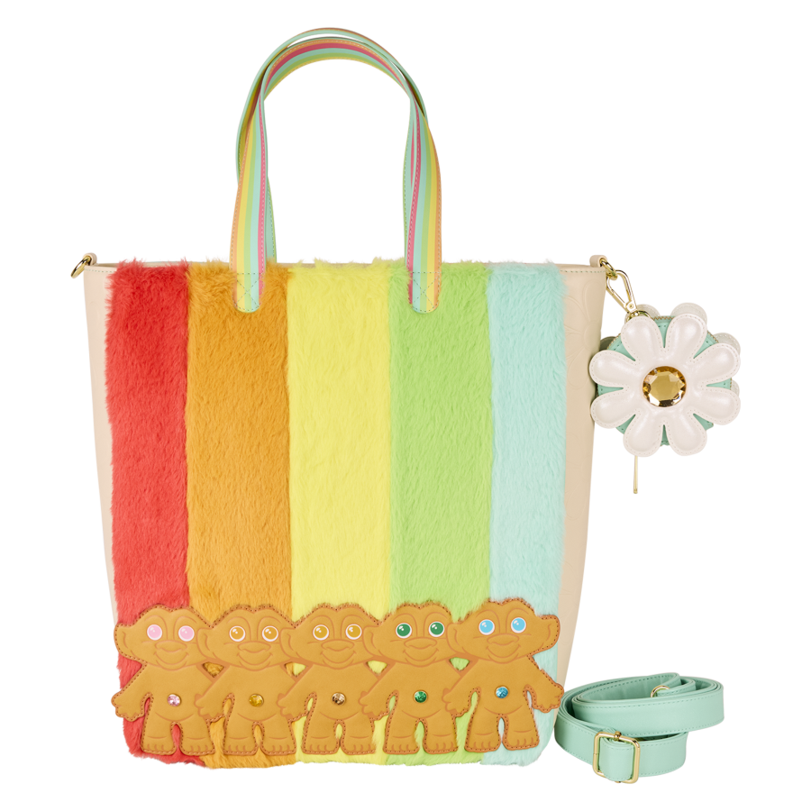 Loungefly Good Luck Trolls - Trolls with Faux Fur Tote Bag & Detachable Coin Bag