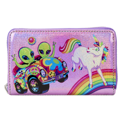 Loungefly Lisa Frank - Holographic Glitter Color Block Zip Around Wallet