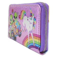 Loungefly Lisa Frank - Holographic Glitter Color Block Zip Around Wallet