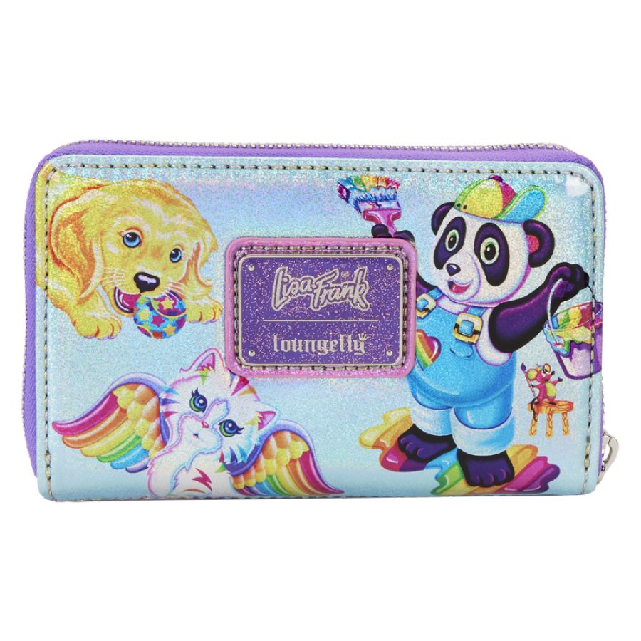 Loungefly Lisa Frank - Holographic Glitter Color Block Zip Around Wall –  Bemine Collections