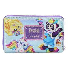 Loungefly Lisa Frank - Holographic Glitter Color Block Zip Around Wallet