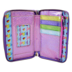 Loungefly Lisa Frank - Holographic Glitter Color Block Zip Around Wallet