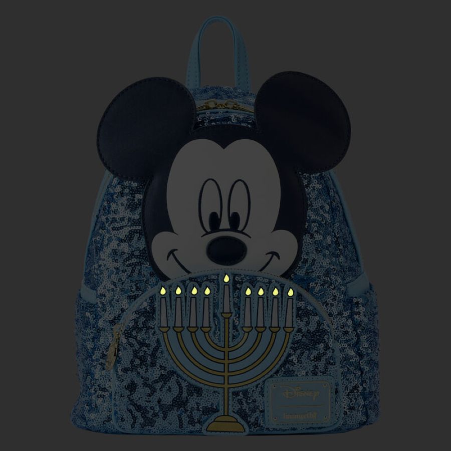 Loungefly Disney - Mickey Mouse Hanukkah Sequin Glow Mini Backpack