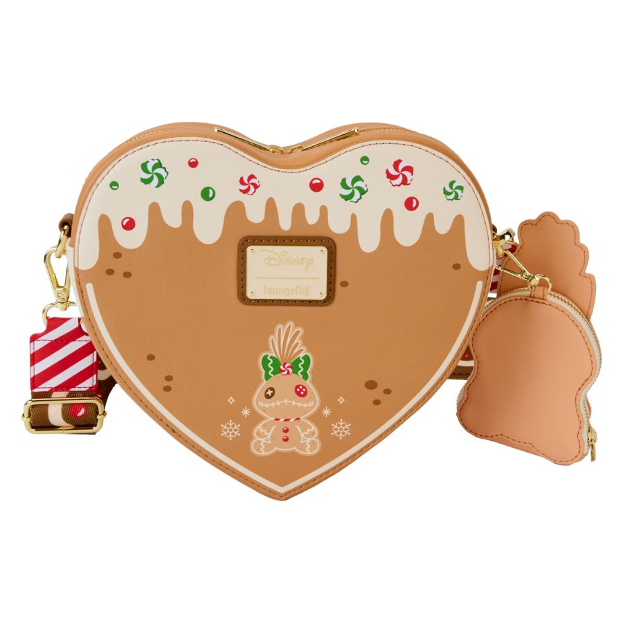 Loungefly Lilo & Stitch - Angel & Stitch Gingerbread Heart Crossbody Bag