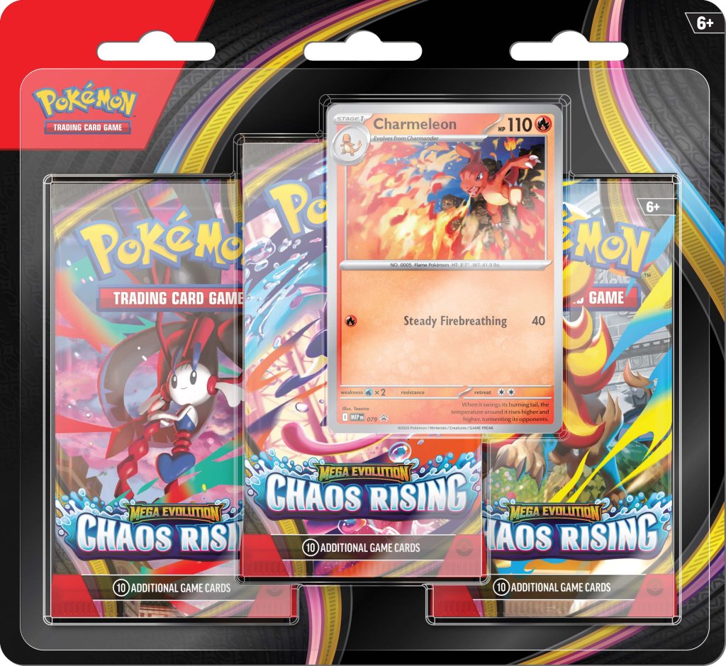 Pokémon TCG: Mega Evolution Chaos Rising 3-Booster Blister  - LIMIT FOUR PER CUSTOMER