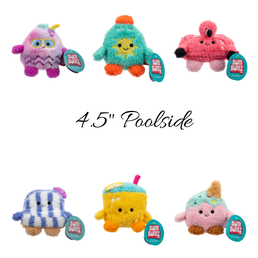 FULL Set of 6 -  4.5" POOLSIDEBumz - BumBumz Plush