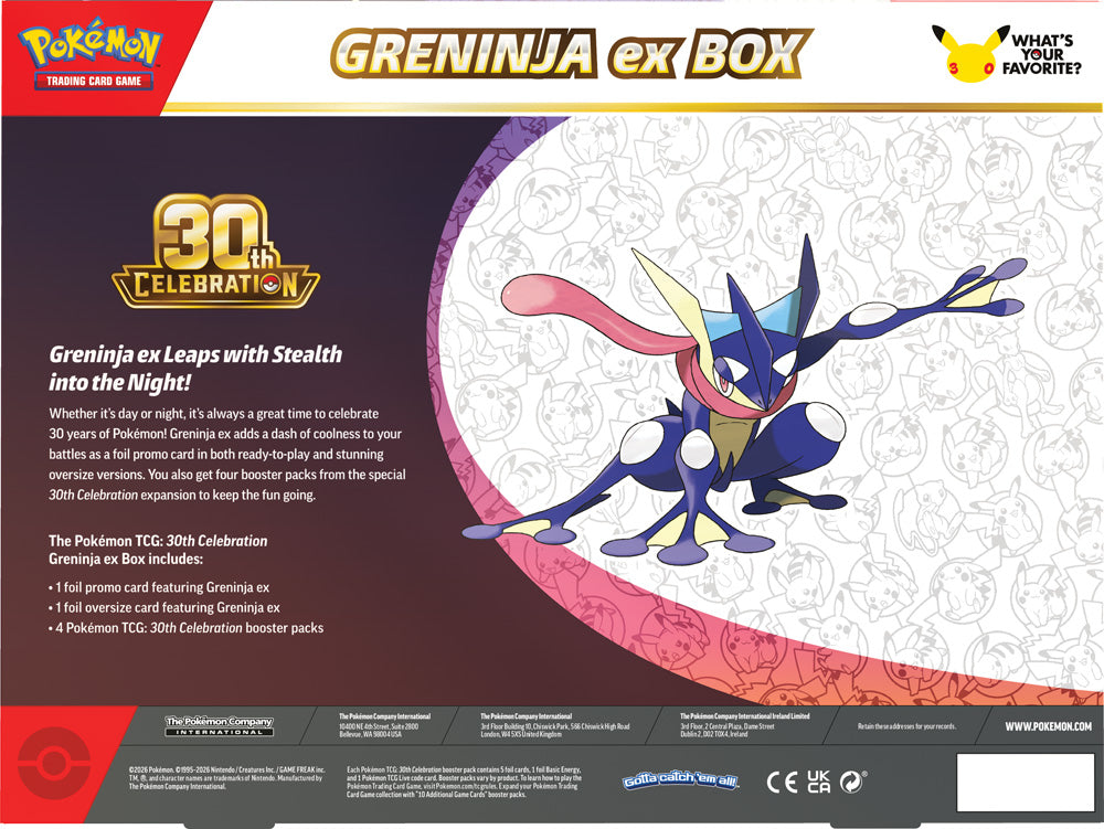 Pokemon TCG: 30th Celebration Sylveon ex Box / Greninja ex Box - LIMIT TWO PER CUSTOMER