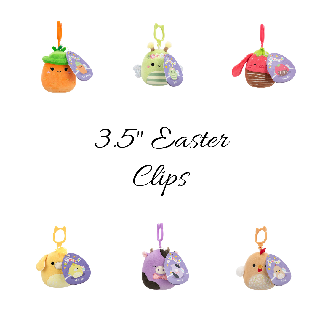 FULL Set of 6 - 3.5" Clip Easter Squishmallow Plush