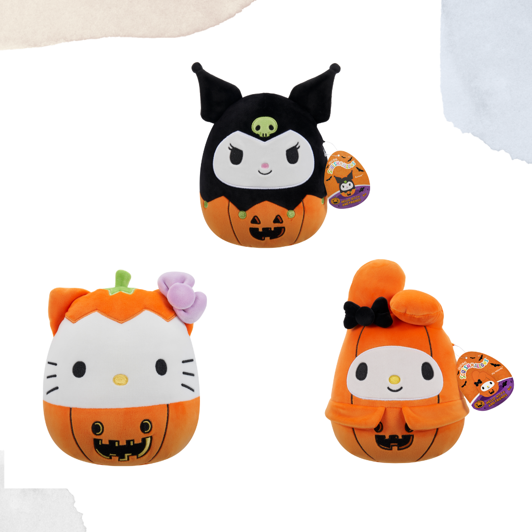 SET OF 3 Halloween-  Hello Kitty  - 8" Plush Squishmallow