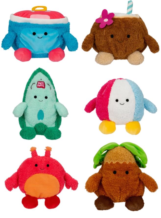 Full Set of 6 - 4.5" BEACH  Bumz - BumBumz Plush