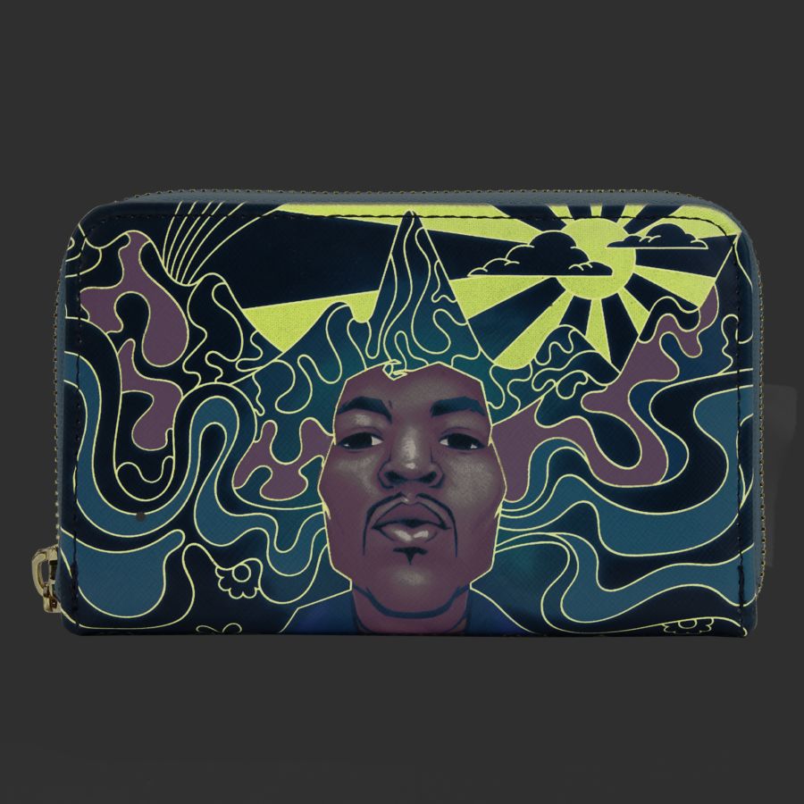 Loungefly Jimi Hendrix - Psychadelic Landscape Glow Zip Purse