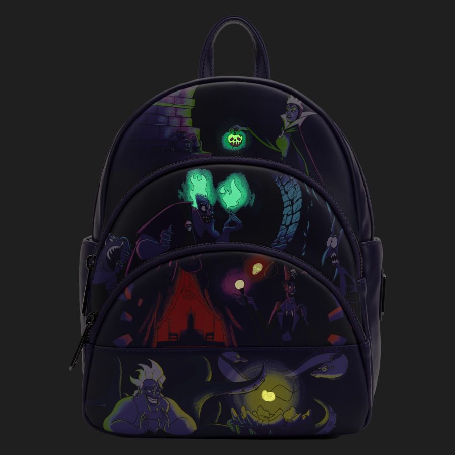 Loungefly Disney Villains - Triple Pocket Glow Mini Backpack