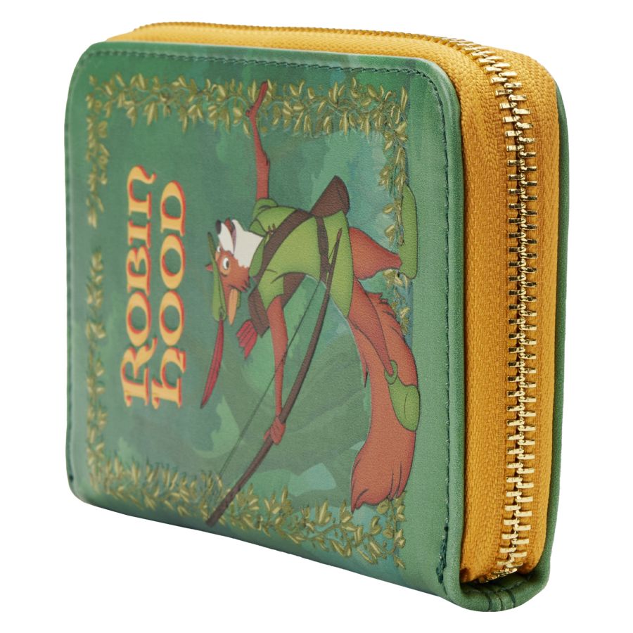 Loungefly Robin Hood 1973 Classic Book Cover Zip Around Purse