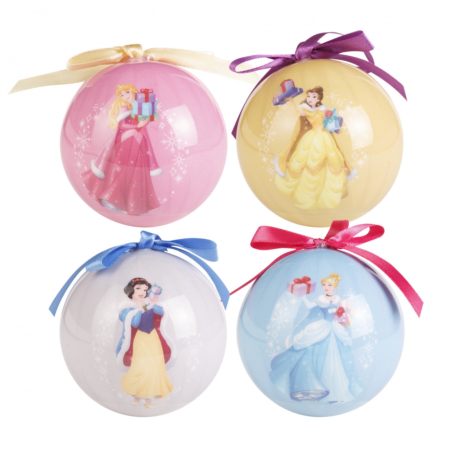 Christmas Baubles Disney Princess Set of 4