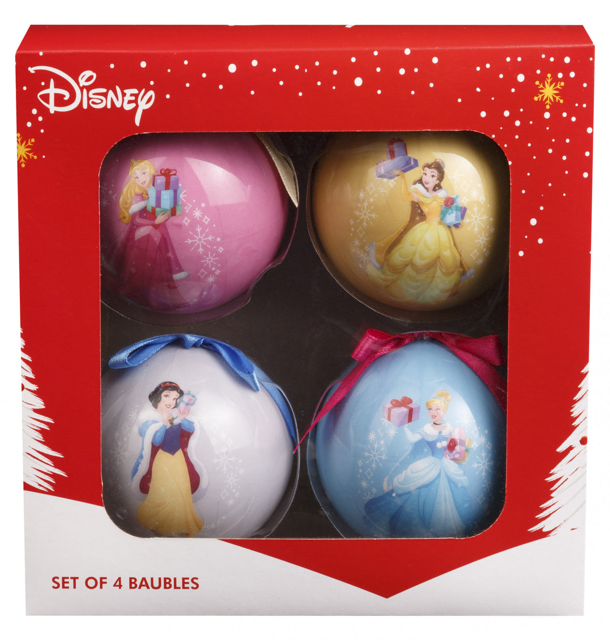 Christmas Baubles Disney Princess Set of 4